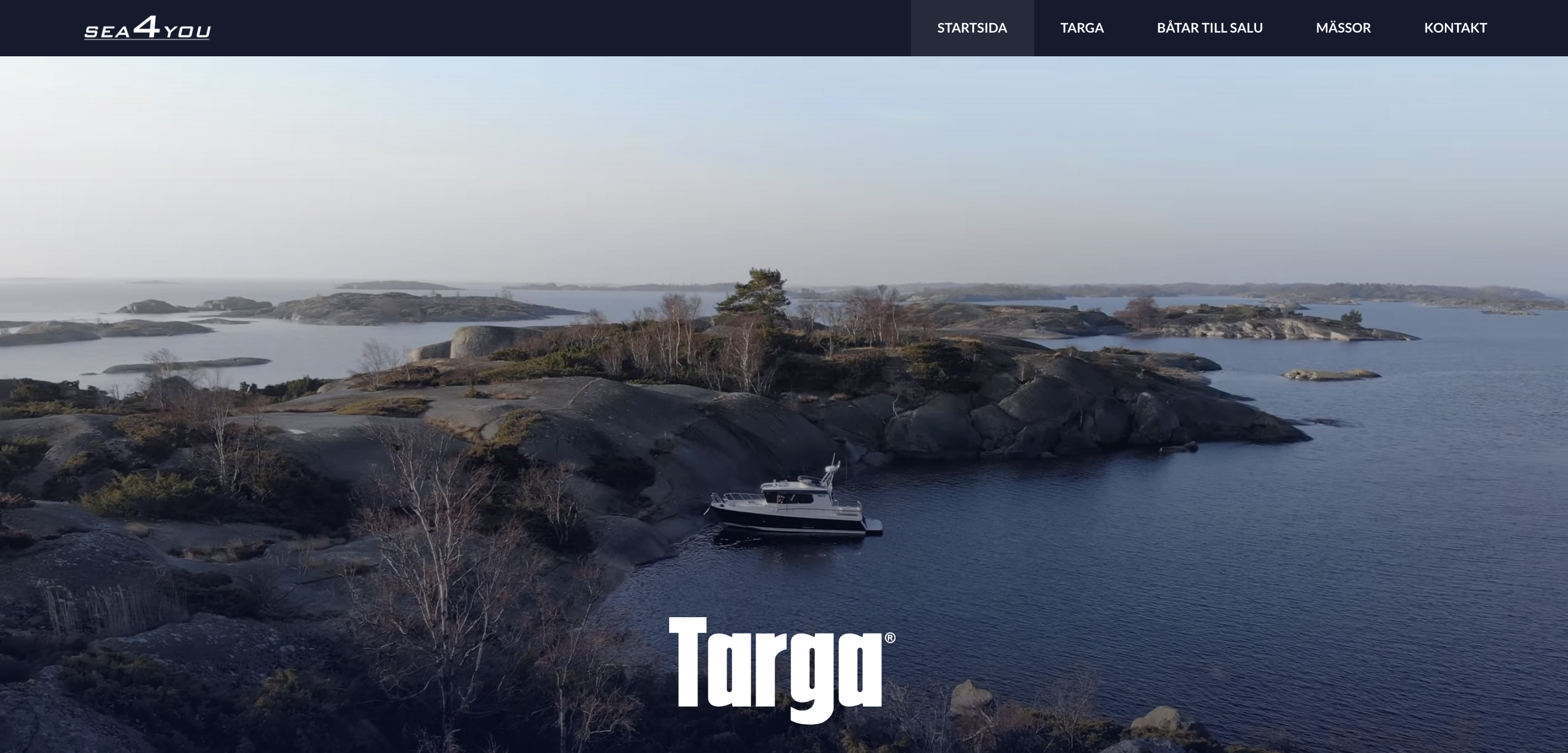 Sea4You website hero, a Swedish boat dealer.